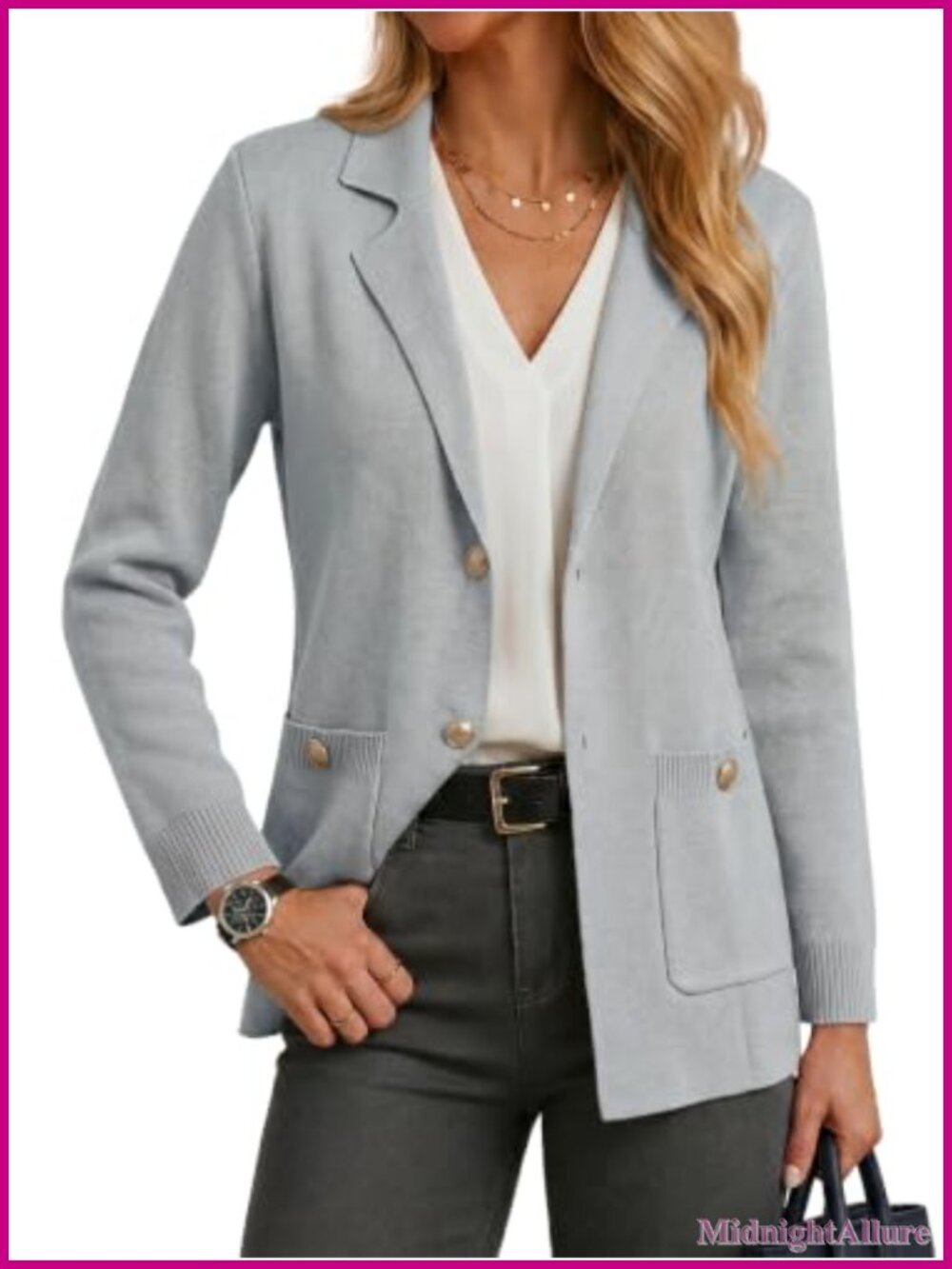 Womens Sweater Blazer Business Casual Long Sleeve Open Front Work Cardigan